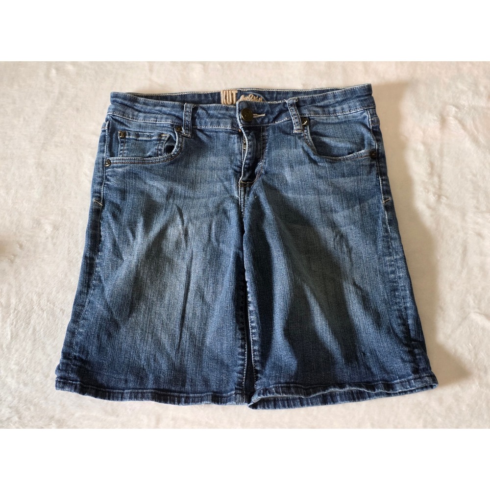 KUT from the Kloth Womens Size 8 Blue Denim Bermuda Shorts Medium Wash Stretch